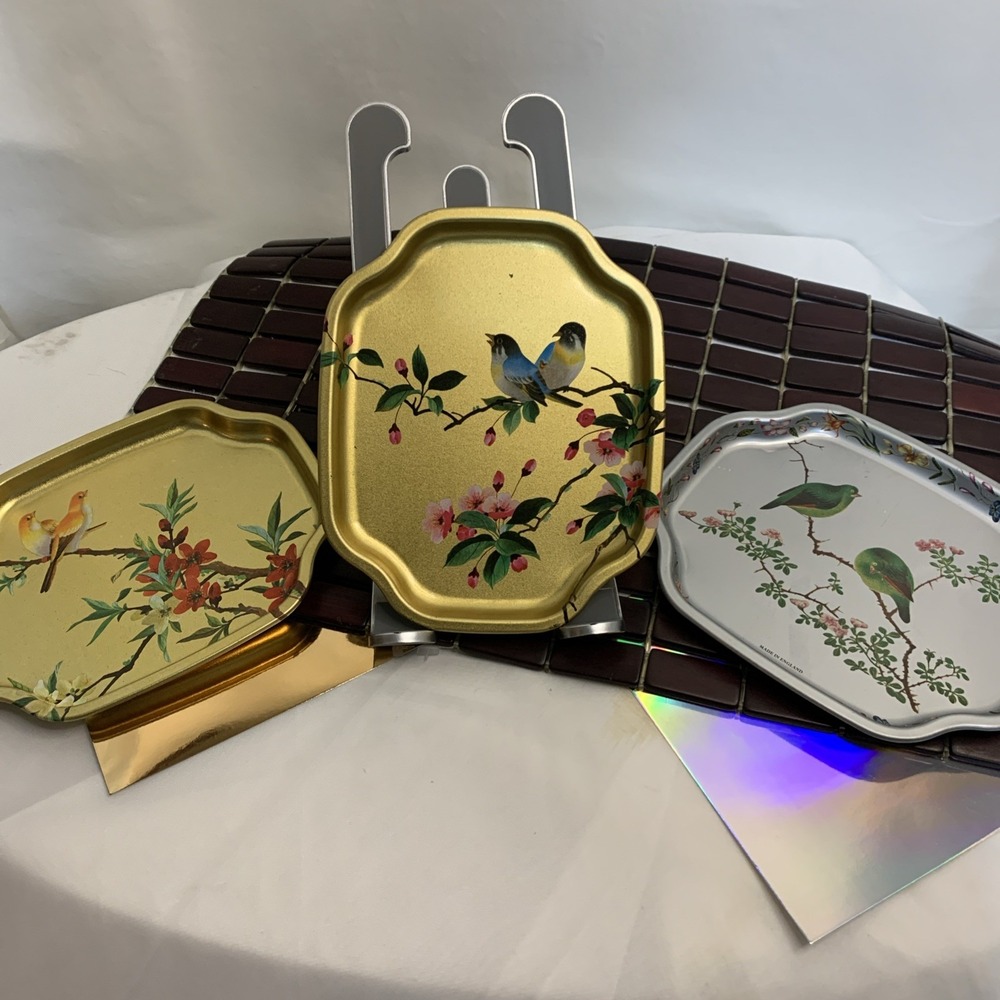 Gold Floral Bird Decorative Vanity Tray - Unbranded